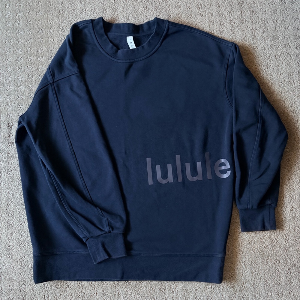 lululemon athletica Black Logo Crewneck Sweatshirt